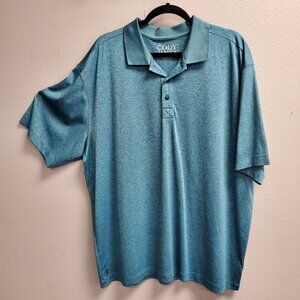Cody James Polo Shirt Mens 2XL Blue Performance Golf Short Sleeve Logo Polyester